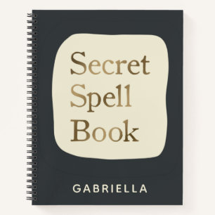 Secret Spells Grimoire Cover Personalized Notebook