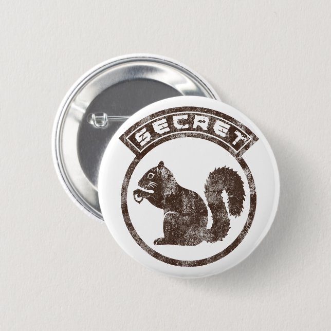 Secret Squirrel - Distressed - Type 2 Inch Round Button (Front & Back)
