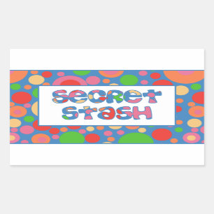 Secret Stash Labels, Bright and Bubbly Pattern Sticker