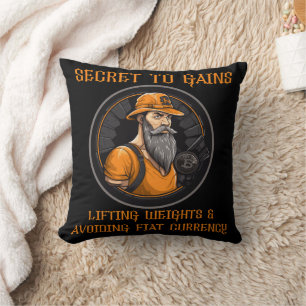 Secret to gains throw pillow
