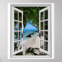 Secret Tropical Beach View Fake Window