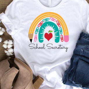 Secrétaire d'école Rainbow Tshirt