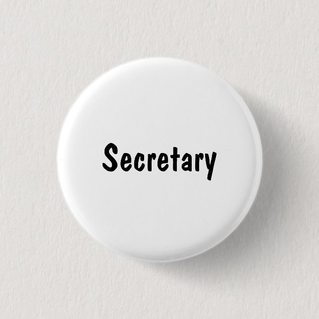 Secretary 1 Inch Round Button (Front)