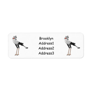 Secretary bird cartoon illustration
