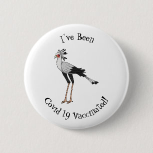 Secretary bird cartoon illustration 2 inch round button