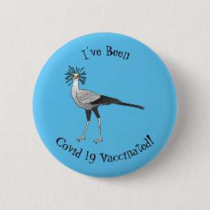 Secretary bird cartoon illustration 2 inch round button