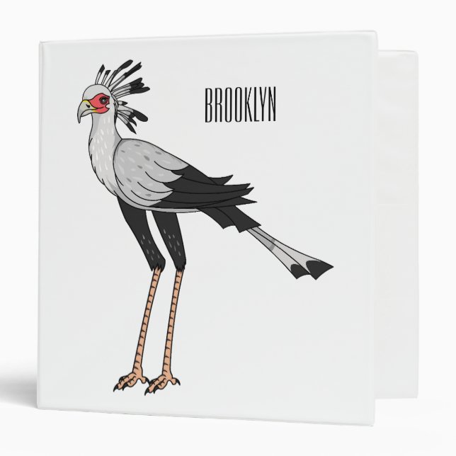 Secretary bird cartoon illustration  binder (Front/Inside)