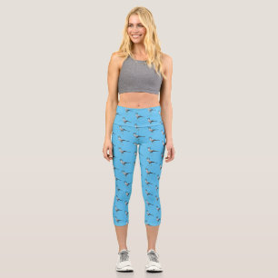 Secretary bird cartoon illustration  capri leggings