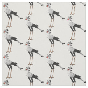 Secretary bird cartoon illustration fabric