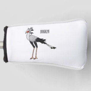 Secretary bird cartoon illustration golf head cover