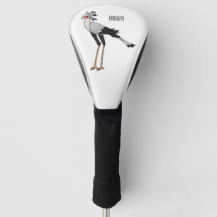 Secretary bird cartoon illustration golf head cover