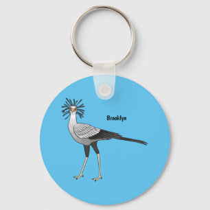 Secretary bird cartoon illustration  keychain