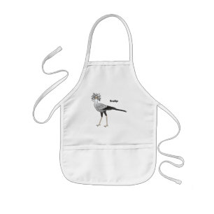 Secretary bird cartoon illustration kids apron