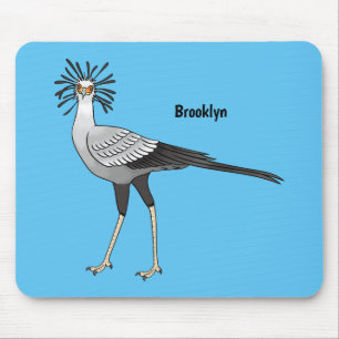 Secretary bird cartoon illustration  mouse pad