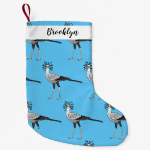 Secretary bird cartoon illustration small christmas stocking