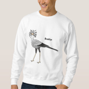 Secretary bird cartoon illustration sweatshirt