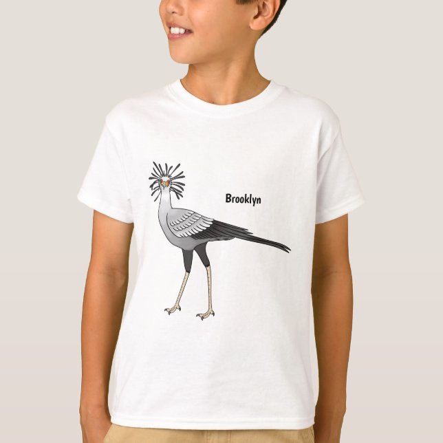 Secretary bird cartoon illustration  T-Shirt (Front)