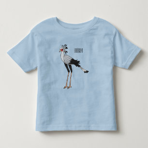 Secretary bird cartoon illustration toddler t-shirt