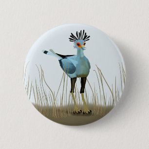Secretary Bird of South Africa 2 Inch Round Button