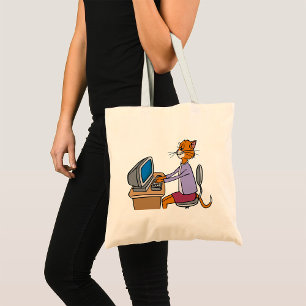 Secretary Cat Tote Bag
