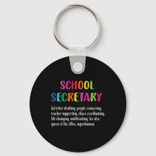 Secretary Definition School Secretary Squad  Keychain