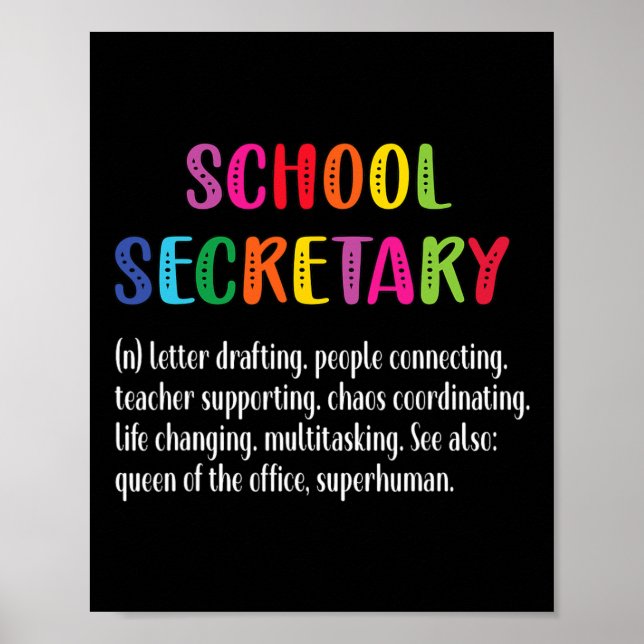 Secretary Definition School Secretary Squad  Poster (Front)