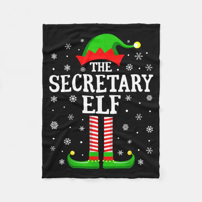 Secretary Elf Funny Christmas Family Matching  Fleece Blanket (Front)