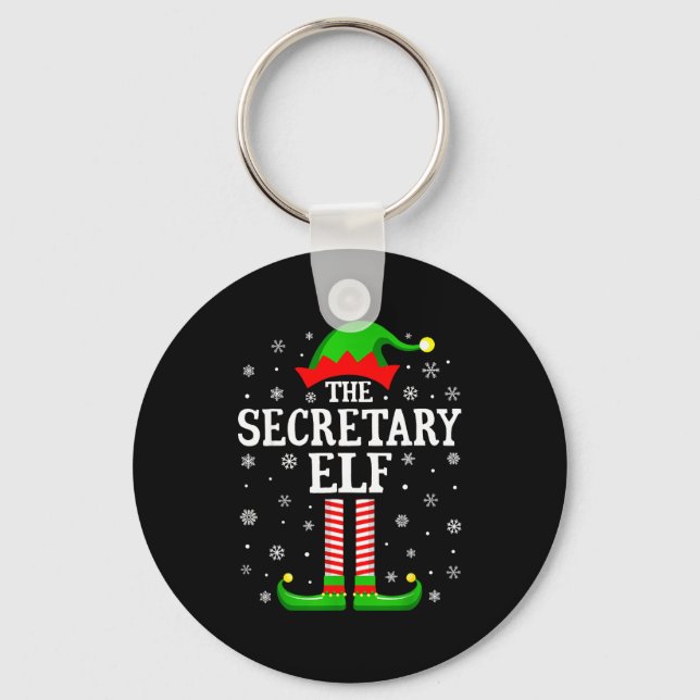 Secretary Elf Funny Christmas Family Matching  Keychain (Front)