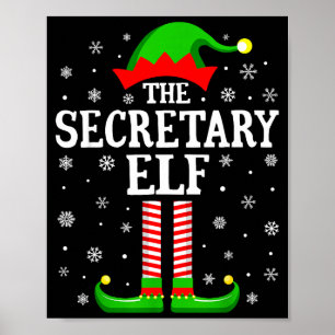 Secretary Elf Funny Christmas Family Matching Poster