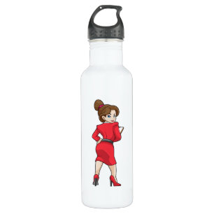 Secretary in Dress with High Heels 710 Ml Water Bottle