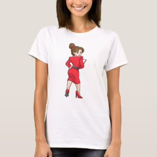 Secretary in Dress with High Heels T-Shirt