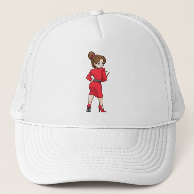 Secretary in Dress with High Heels Trucker Hat (Front)