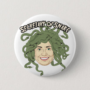 Secretary of State or Snake Hillary Clinton Button