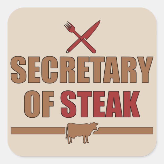 Secretary of Steak Square Sticker (Front)