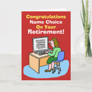 Secretary, Personal Assistant or Typist Retirement Card