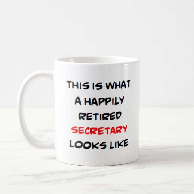 secretary retired coffee mug (Left)