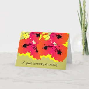 Secretary Retirement Card Bright Flowers Design