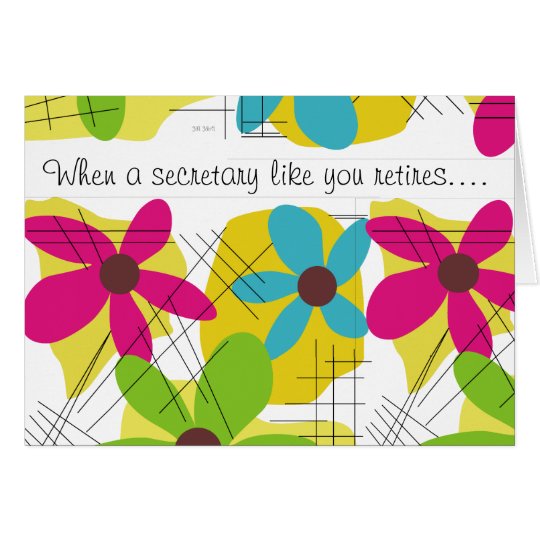 Secretary Retirement Card Floral Design