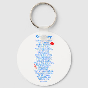 Secretary  Thank You Keychain