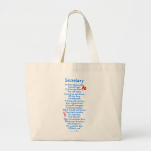 Secretary  Thank You Large Tote Bag