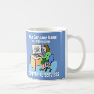 Secretary Working in the Office Cartoon Coffee Mug
