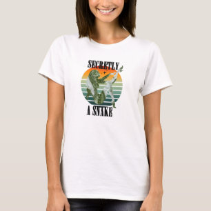 Secretly A Snake. Retro Whimsical Text T-Shirt