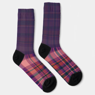 Secretly Wild dark purple plaid Socks