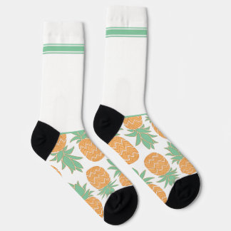 Secretly Wild White Green with Pineapple Socks
