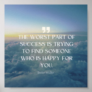 Secrets of Success - Bette Midler Quote Poster