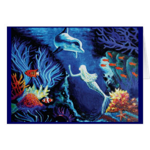 Secrets Of The Coral Reef - Mermaid & Dolphin Card