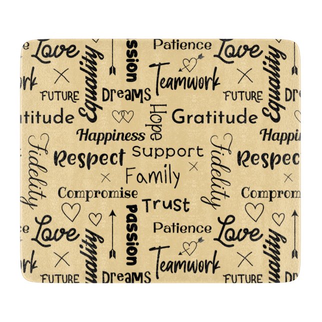 Secrets To A Happy Marriage Wedding Anniversary Cutting Board (Front)
