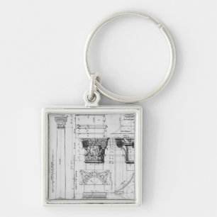 Section and elevation of a composite column keychain