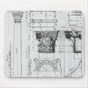 Section and elevation of a composite column mouse pad