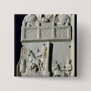 Section of a diptych 2 inch square button